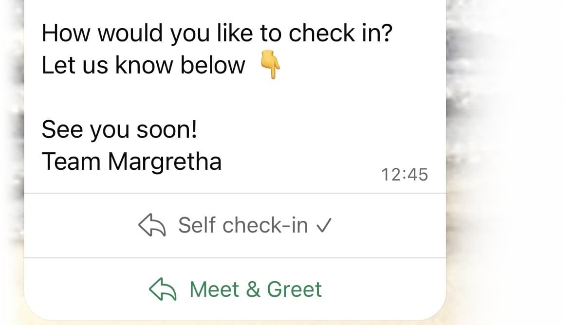 Guest checking in via WhatsApp